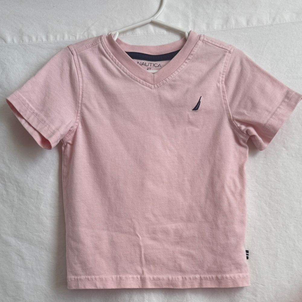Nautica Kids Light Pink V-Neck Tee
